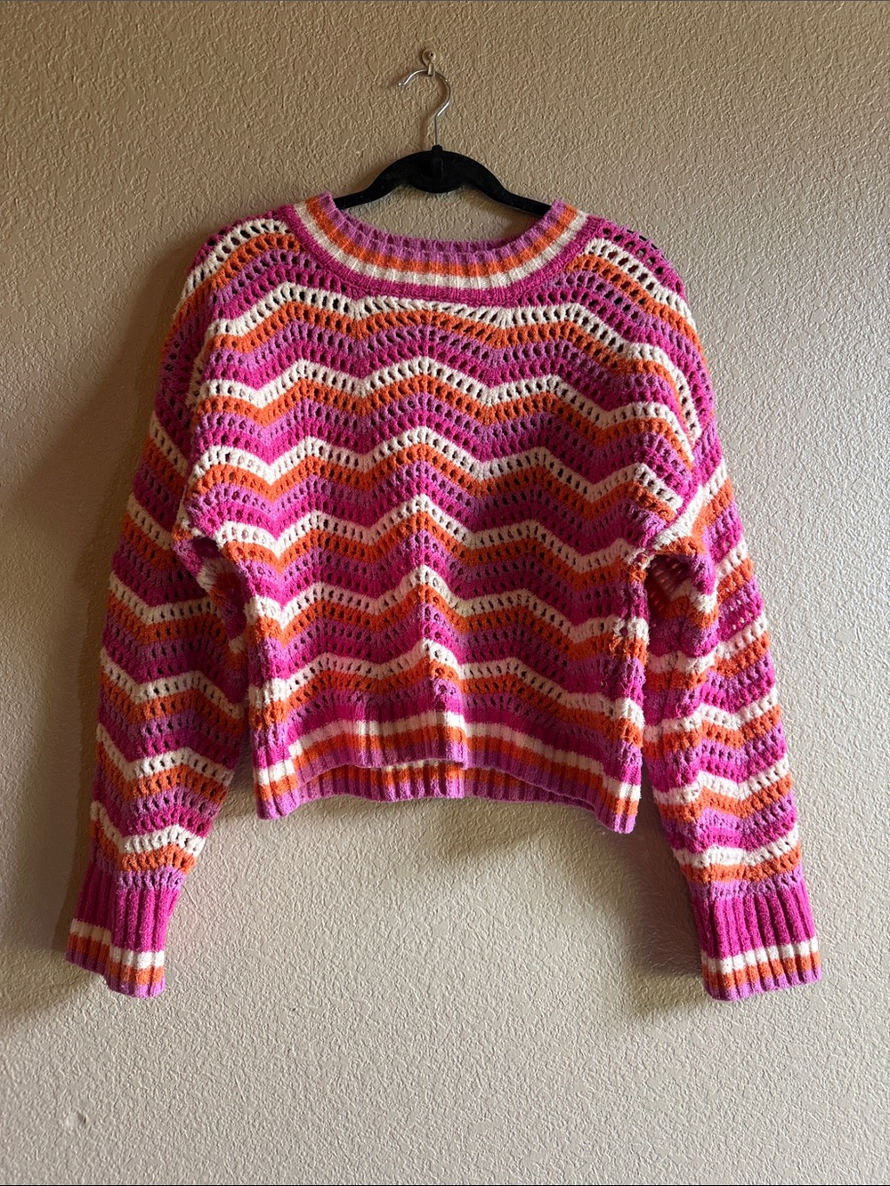 Hippie Rose Sweater - Pink/White/Orange